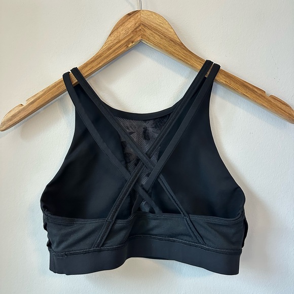 lululemon Energy Bra High Neck Flocked Mesh Black Size 6 - Picture 13 of 14